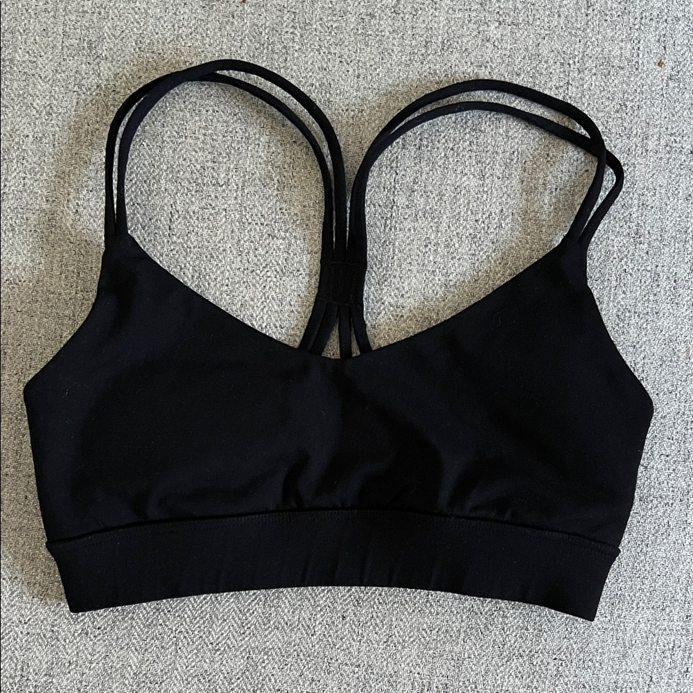 Black Strappy Women's Sport  Bralette